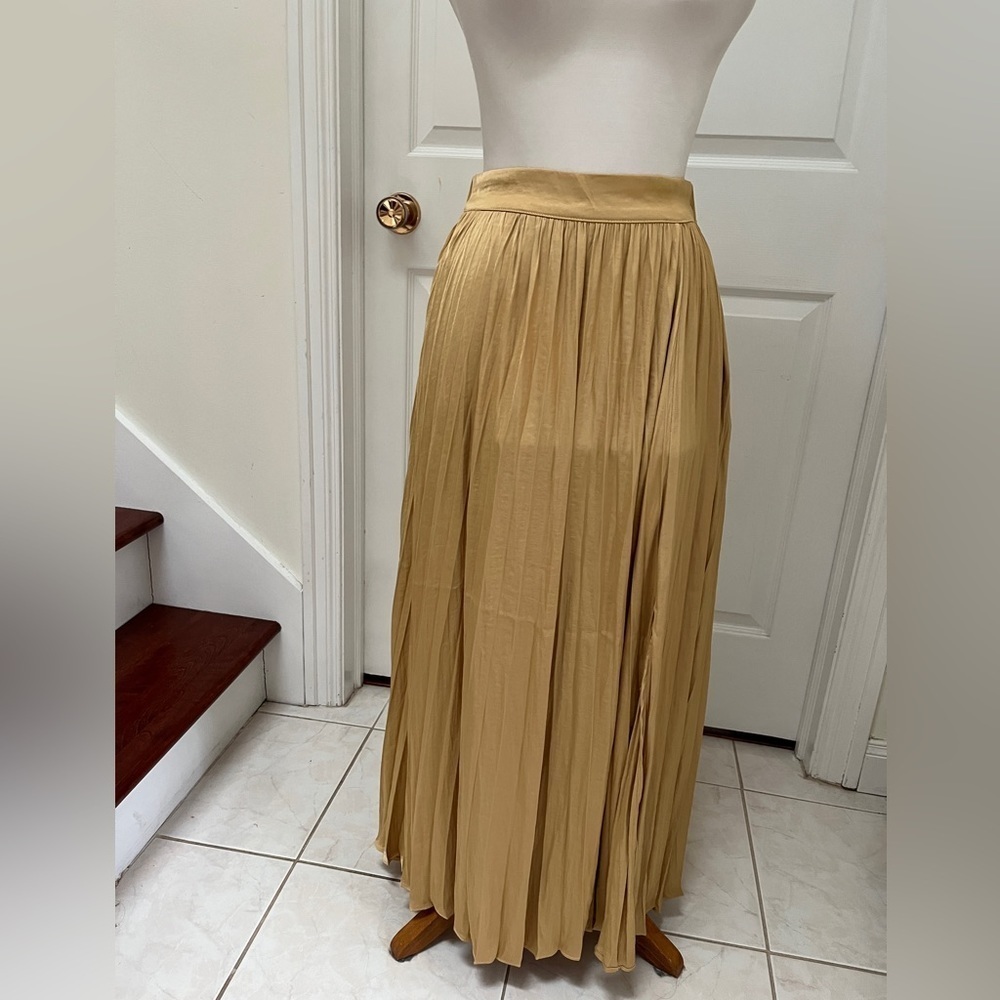 NWOT Joie gold pleated maxi skirt size Xsmall - Picture 1 of 6